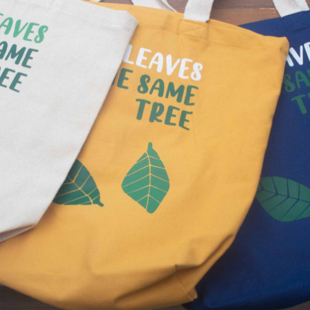 Sac en coton imprimé - We are Leaves - Naturel