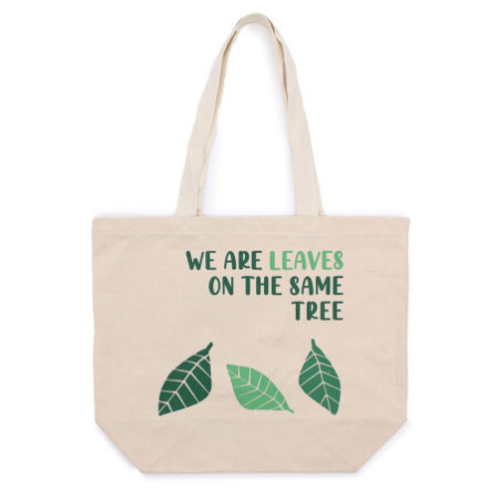 Sac en coton imprimé - We are Leaves - Naturel