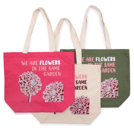 Sac en coton imprimé - We are Flowers - Rose
