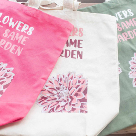 Sac en coton imprimé - We are Flowers - Rose