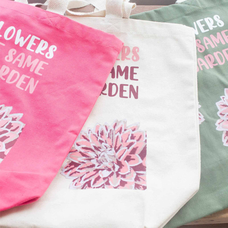 Sac en coton imprimé - We are Flowers - Rose