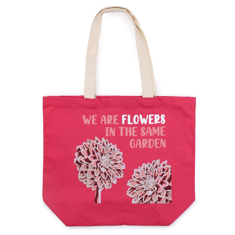 Sac en coton imprimé - We are Flowers - Rose