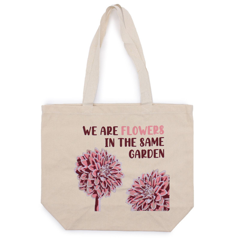 Sac en coton imprimé - We are Flowers - Rose