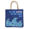 Sac en jute imprimé - We are Waves - Gris