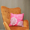 Housse de coussin en coton imprimé - We are Flowers - Rose