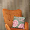 Housse de coussin en coton imprimé - We are Flowers - Rose