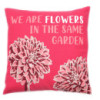 Housse de coussin en coton imprimé - We are Flowers - Naturel