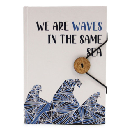 Petit carnet avec sangle - Vagues dans la même mer