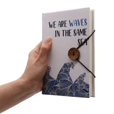Petit carnet avec sangle - Vagues dans la même mer