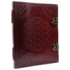 Grand livre en cuir Fleur de Vie 10x13 (200 pages)