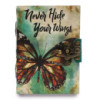 Carnet de notes en cuir à bords frangés « Never Hide Your Wings » (7 x 5 po)