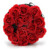 Bouquet de fleurs de savon - 14 roses rouges - Rond