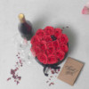 Bouquet de fleurs de savon - 14 roses rouges - Rond
