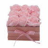 Bouquet de fleurs de savon - 9 roses roses - Carré
