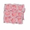Bouquet de fleurs de savon - 9 roses roses - Carré