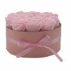 Bouquet de fleurs de savon - 14 roses roses - Rond