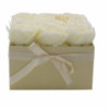 Bouquet de fleurs de savon - 9 roses crème - Carré