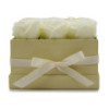Bouquet de fleurs de savon - 9 roses crème - Carré