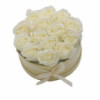 Bouquet cadeau de fleurs de savon - 14 roses crème - Rond