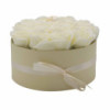 Bouquet cadeau de fleurs de savon - 14 roses crème - Rond