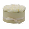 Bouquet cadeau de fleurs de savon - 14 roses crème - Rond