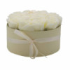 Bouquet cadeau de fleurs de savon - 14 roses crème - Rond
