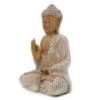 Statue de Bouddha sculptée à la main - Transmission de l'enseignement 40 cm - Blanchi à la chaux
