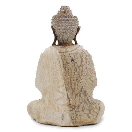 Statue de Bouddha sculptée à la main - 40 cm Bienvenue - Blanchi à la chaux