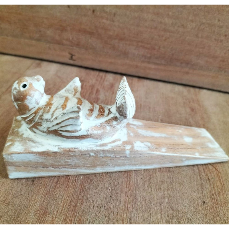 Cale-porte sculpté à la main - Bébé phoque