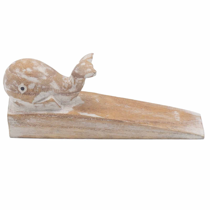 Cale-porte sculpté à la main - Baleine