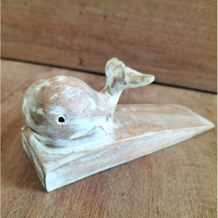 Cale-porte sculpté à la main - Baleine