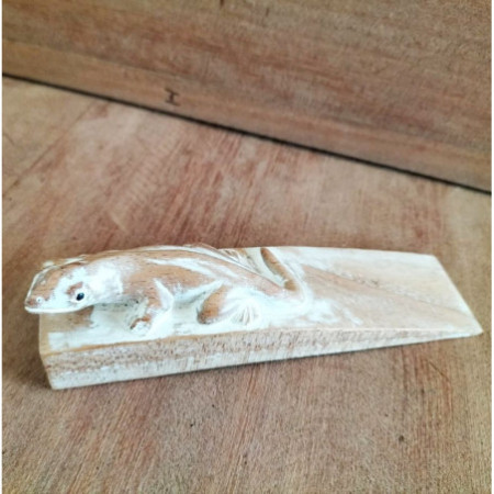 Butoir de porte sculpté à la main - Gecko