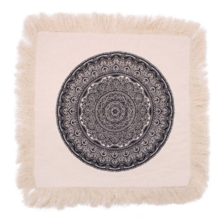 Coussin Mandala Traditionnel - 45x45cm - noir