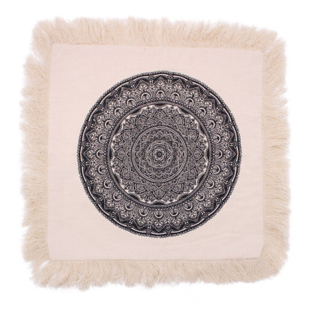 Coussin Mandala Traditionnel - 45x45cm - noir
