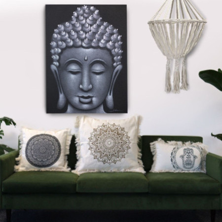 Coussin Mandala Lotus - 45x45cm - bronze
