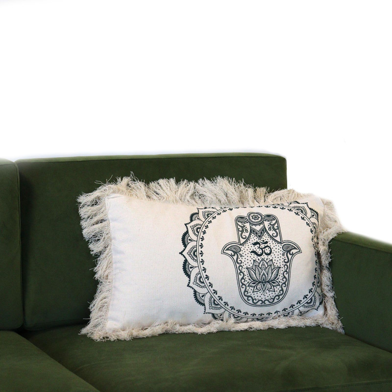 Coussin Mandala Hamsa - 30x50cm - vert