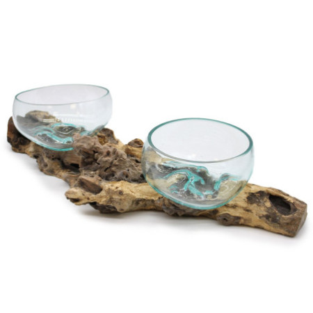 Verre fondu sur support double XL - 70 cm