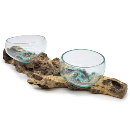 Verre fondu sur support double XL - 70 cm