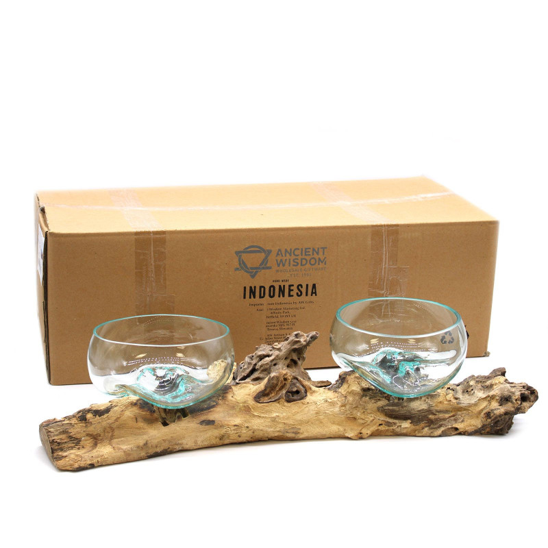 Verre fondu sur support double XL - 70 cm