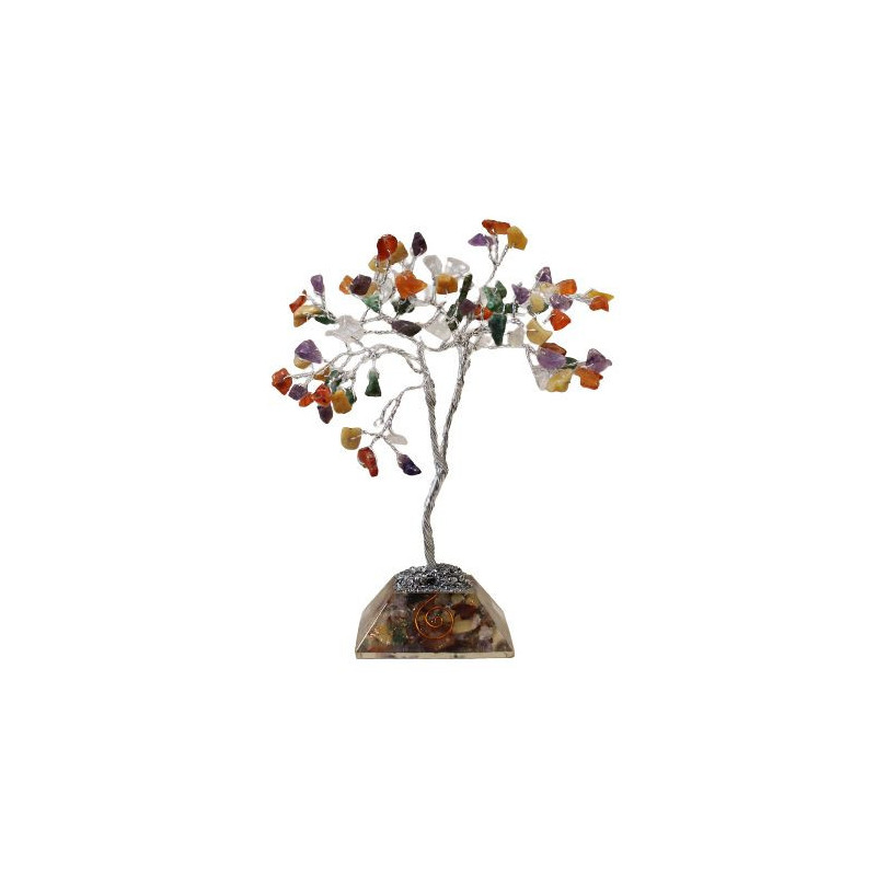 Arbre à pierres précieuses avec base en organite - 80 pierres - Multi