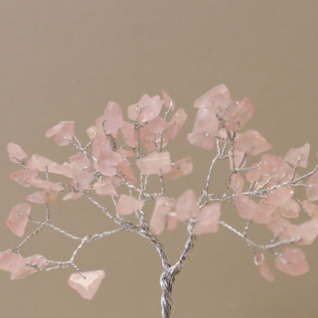 Arbre à pierres précieuses avec base en organite - 80 pierres - Quartz rose