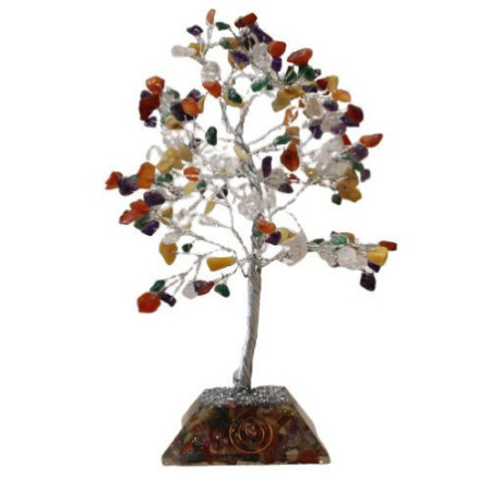 Arbre à pierres précieuses avec base en organite - 160 pierres - Multi