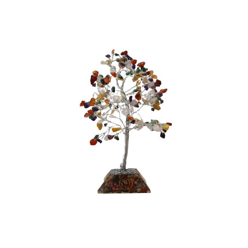 Arbre à pierres précieuses avec base en organite - 160 pierres - Multi