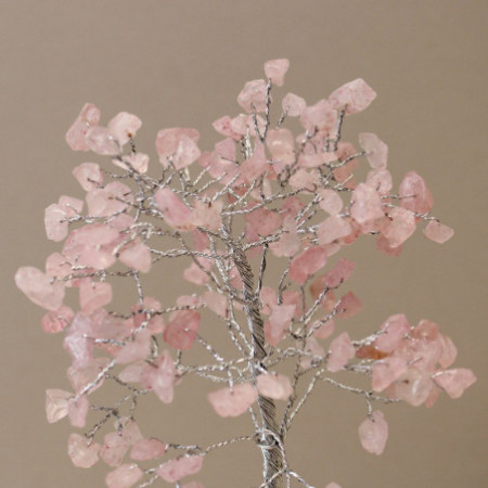 Arbre à pierres précieuses avec base en organite - 160 pierres - Quartz rose