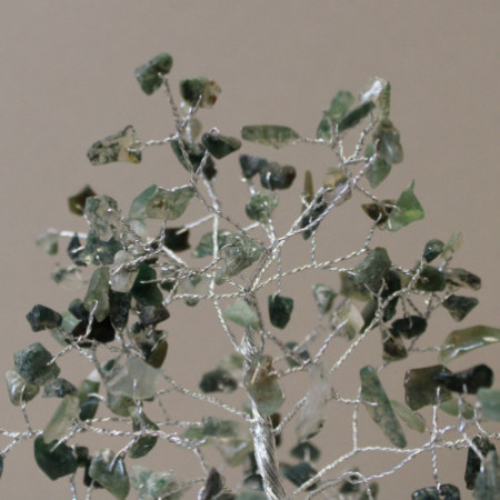 Arbre à pierres précieuses avec base en organite - 160 pierres - Agate mousse
