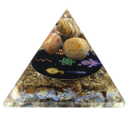 Pyramide d'orgonite - Reiki de minuit - 70 mm