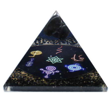Pyramide d'orgonite - Reiki de minuit - 90 mm