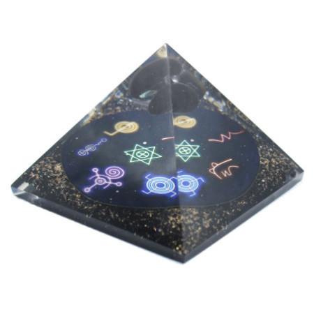 Pyramide d'orgonite - Reiki de minuit - 90 mm