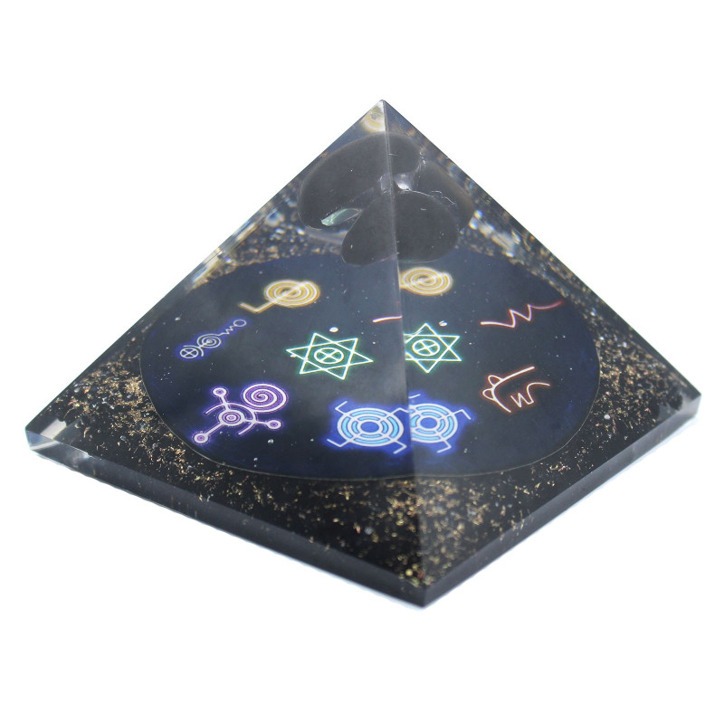 Pyramide d'orgonite - Reiki de minuit - 90 mm