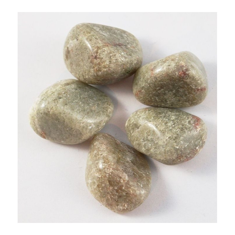 Lot de 24 pierres roulées - Aventurine blanche L